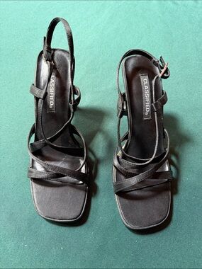 CLASSIFIED Black Strappy Slingback Sandals